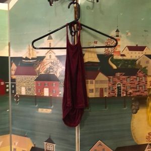 Red halter top brandy Melville